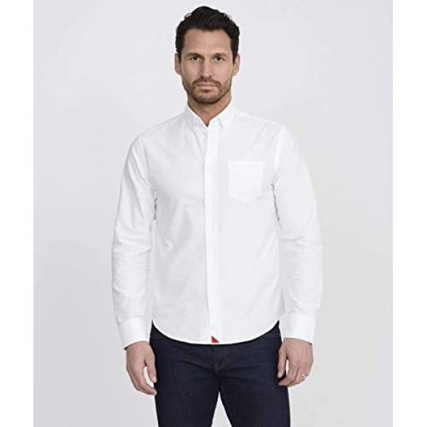 UNTUCKit Russian River - Untucked Shirt for Men Long Sleeve White Oxford