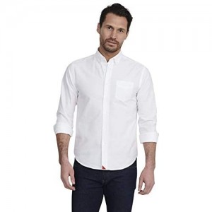 UNTUCKit Russian River - Untucked Shirt for Men Long Sleeve White Oxford
