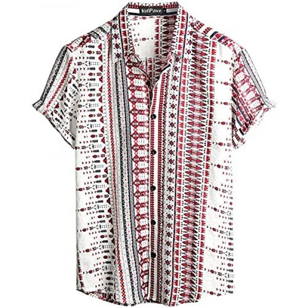 VATPAVE Mens Summer Tropical Shirts Short Sleeve Button Down Aloha Hawaiian Shirts