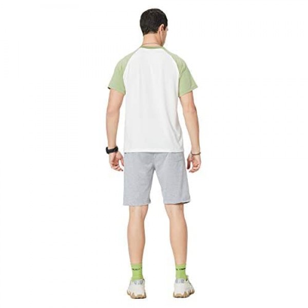 AOTORR Men's Fashion Casual Short Sleeve Henley Shirt Raglan Baseball T-Shirts Regular Fit Tee