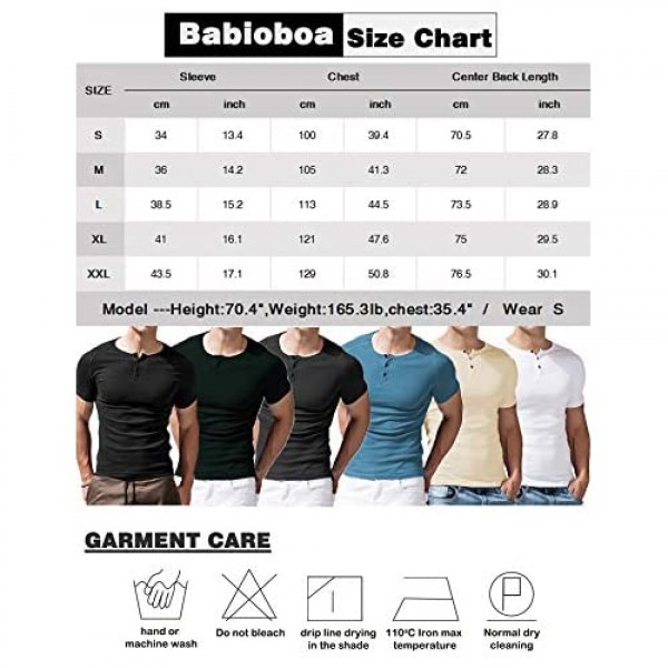 Babioboa Men's Short Sleeve Henley Shirt Slim Fit Ribbed Summer Top Lightweight Sport Shirts
