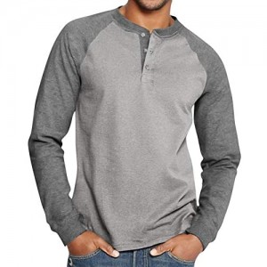 Esobo Men's Casual Beefy Slim Fit T-Shirts Henley Long Sleeve Spring Summer Clothes