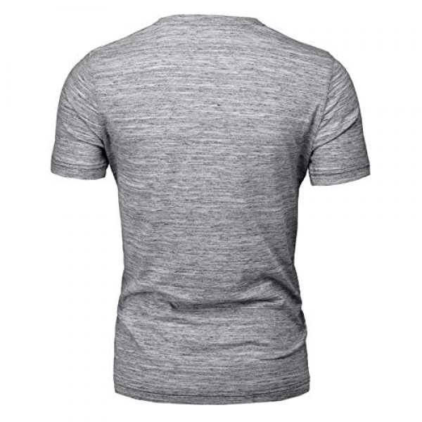 H2H Mens Casual Slim Fit Short Sleeve T-Shirts Cotton Blended Soft Lightweight V-Neck/Crew-Neck