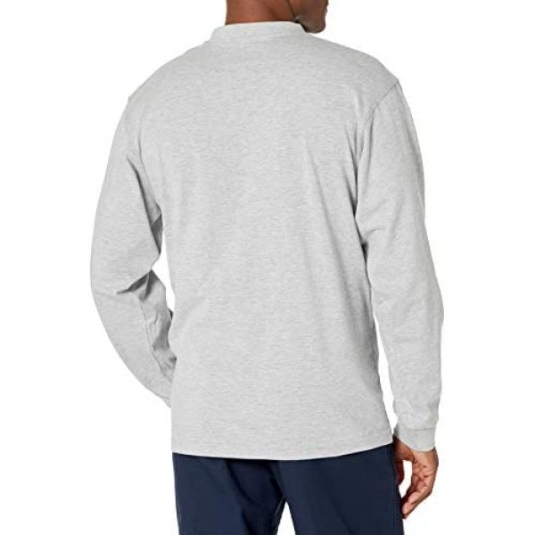 Key Apparel Men's Heavyweight 3-Button Long Sleeve Henley Pocket T-Shirt