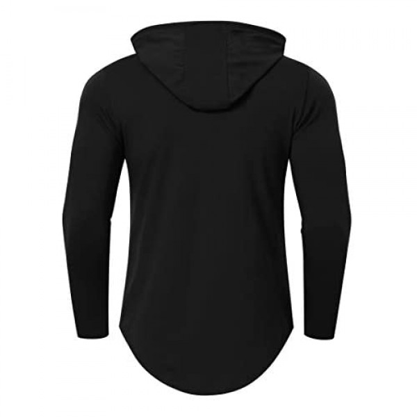 KUULEE Hoodies for Men Fashion Athletic Casual Pullover Lightweight Hooded Sweatshirt Solid Color/Contrast Color