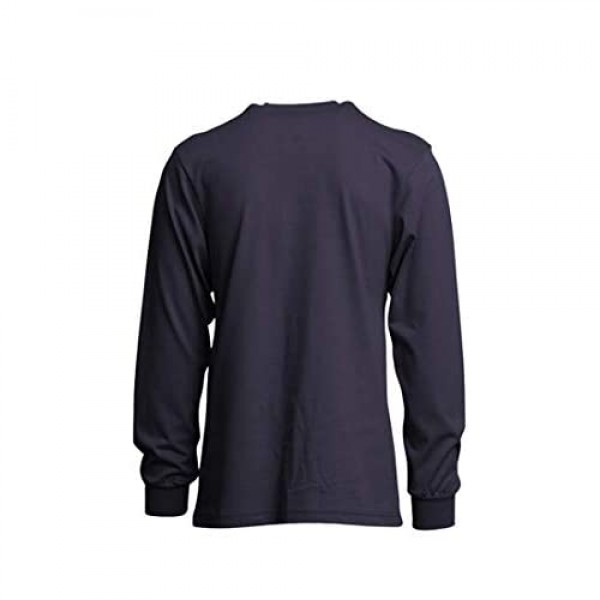 Lapco FR FRT-HJE NVY SM Flame Resistant Henley Tees 100% Cotton Jersey Knit HRC 2 NFPA 70E 7 oz Small Navy
