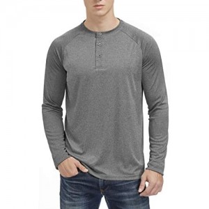 MOHEEN Men's Big & Tall Athletic Shirts Long Sleeve Lightweight Quick Dry UPF 50+ Baseball Running T Shirt