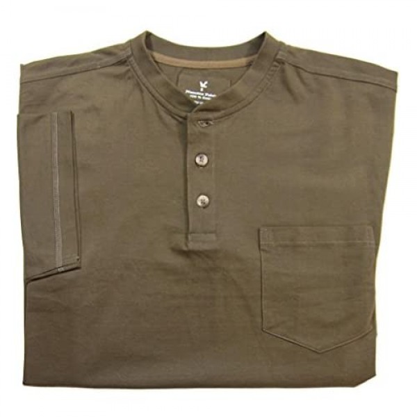 Nano-Tex Pocket Henley Shirts for Men - Short Sleeve