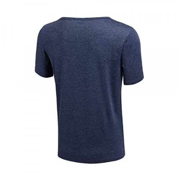 TLQLTS Mens Short Sleeve Henley Jersey Shirt Casual Cotton Regular Fit Tee Tops