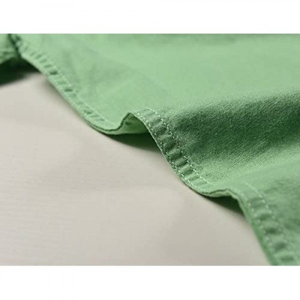 utcoco Men's Retro Chinese Style Short Sleeve Linen Henley Shirts
