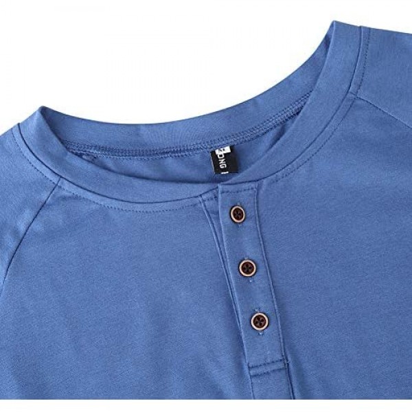 Yong Horse Mens Casual Long Sleeve Jersey Henley T Shirt Baseball Shirts Cotton Tshirts Slim Fit