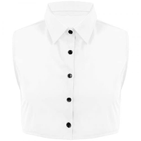 ACSUSS Mens Fashion Fake Collar Detachable Dickey Collar Solid Color Decorative Half Shirts False Collar