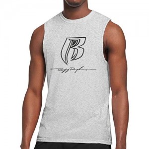 EWYRJK Ruff Ryders Rap Hip Hop Men's Sleeveless Tee Bodybuilding Tank Tops Cotton Singlet Gray