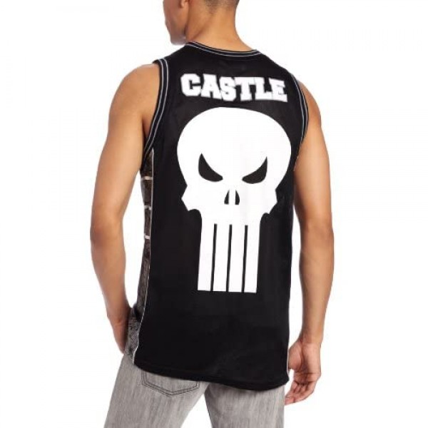 Marvel Men's Punisher Castle Basketball Jersey Shirt