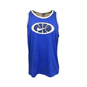 Nike Men's Tank Top 100% Cotton Dry Basketball Tank CT6119 Blue (Large)