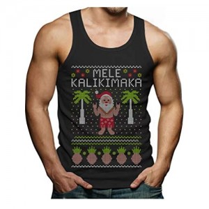 TeeStars - Mele Kalikimaka Hawaiian Santa Themed Ugly Christmas Sweater Singlet