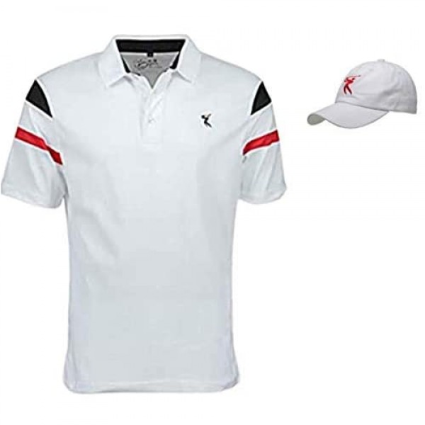 Men's DRI-Fit Short Sleeved Tri-Color Golf Shirt Slim Fit Golf Tees for Mens