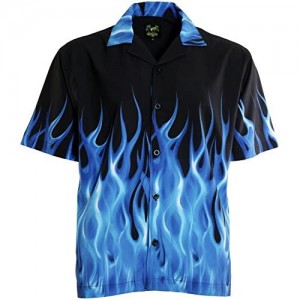 Benny's Blue Flames Bowling Shirt