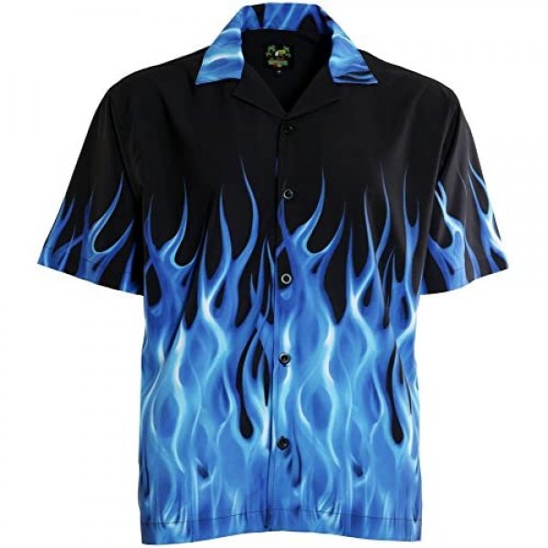 Benny's Blue Flames Bowling Shirt