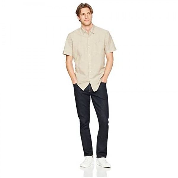 Brand - Goodthreads Men's Standard-Fit Short-Sleeve Linen and Cotton Blend Shirt