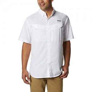 Columbia Men's PFG Low Drag Offshore Short Sleeve Shirt   White   Medium