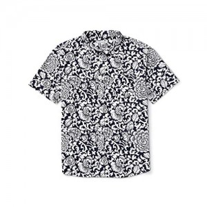 Essentials Men's Big & Tall Short-Sleeve Print Casual Poplin Shirt fit by DXL
