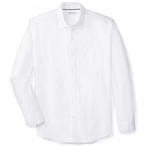 Essentials Men's Long-Sleeve Regular-fit Casual Poplin Shirt