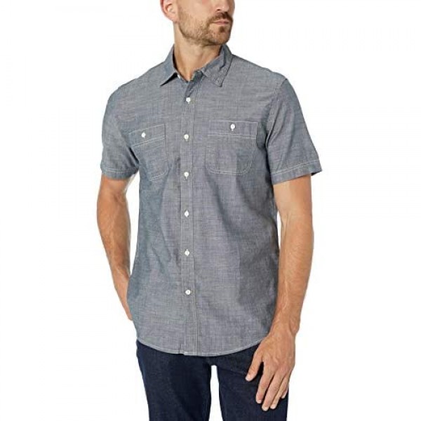 Essentials Men's Regular-fit Short-Sleeve Poplin Shirt