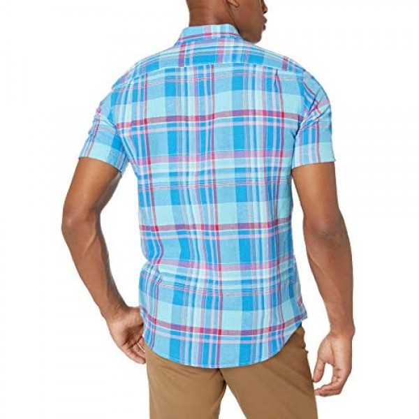 Essentials Men's Slim-fit Short-Sleeve Linen Shirt