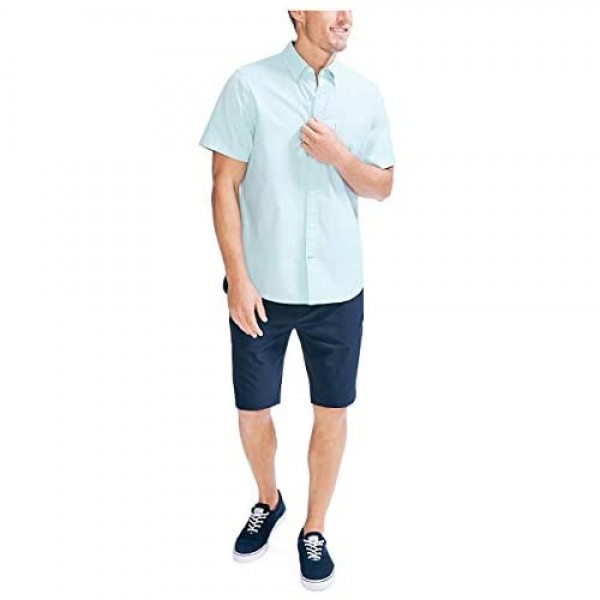 Nautica Men's Short Sleeve Solid Oxford Shirt