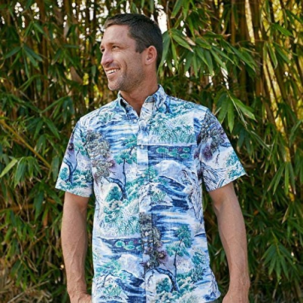 Reyn Spooner Men's Hawaiian Aloha Shirt Scenic Print - Button Front