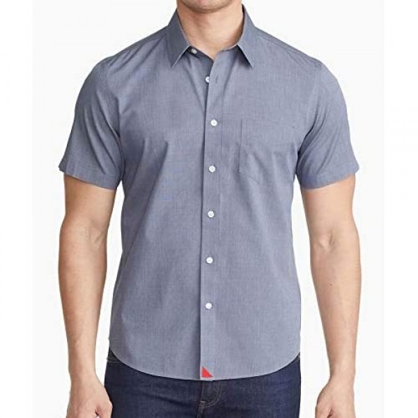 UNTUCKit Petrus Untucked Shirt for Men - Short Sleeve - Solid Navy