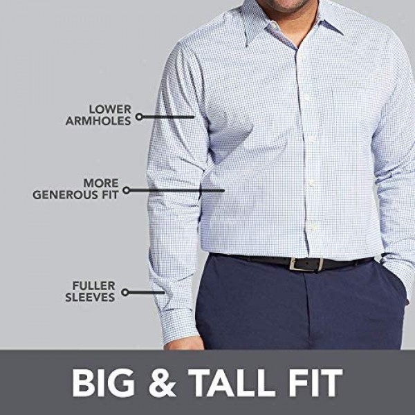 Van Heusen Men's Big and Tall Wrinkle Free Long Sleeve Button Down Shirt