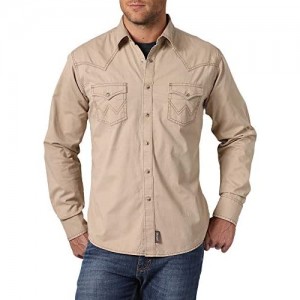 Wrangler Men's Retro Solid Long Sleeve Western Shirt - Mvr502t