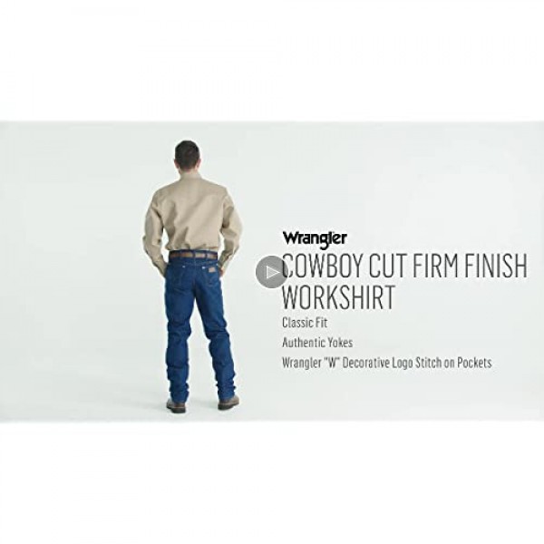 Wrangler Men's Western Long Sleeve Snap Firm Finish Work Shirt
